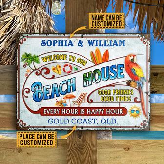 Personalized Beach Surfing Metal Sign - Gift for Beach House - Thegiftio UK