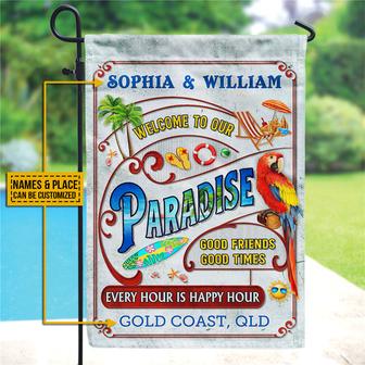 Personalized Beach Surfing Our Paradise Custom Flag - Gift - Thegiftio UK