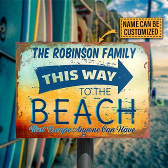 Personalized Beach This Way Metal Sign - Gift for Friends - Thegiftio UK