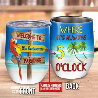Welcome To Paradise Personalized Wine Tumbler - Thegiftio UK