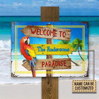 Welcome To Paradise Personalized Metal Sign - Beach Gift - Thegiftio UK