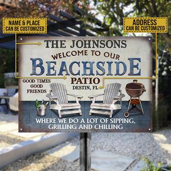 Beachside Patio Custom Metal Sign - Gift for BBQ Lovers - Thegiftio UK