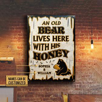 Bear Honey Live Here Custom Metal Sign - Gift for Home - Thegiftio UK