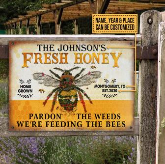 Bee Fresh Honey Pardon Custom Metal Sign - Gift for Friends - Thegiftio UK