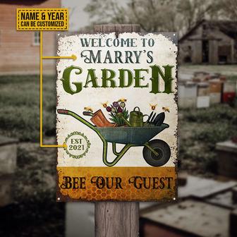 Bee Our Guest Personalized Metal Sign - Gift for Gardeners - Thegiftio UK