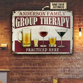 Beer Group Therapy Personalized Metal Sign - Thegiftio UK