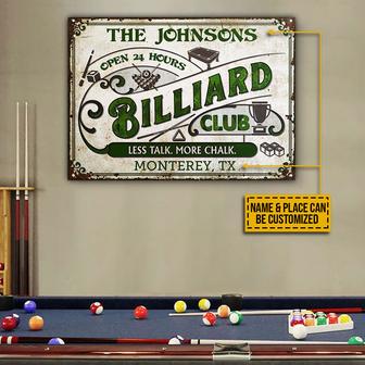 Billiard Club No Talk More Chalk Custom Metal Sign - Gift - Thegiftio UK