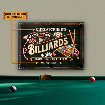 Personalized Billiards Game Room Neon Custom Metal Sign - Thegiftio UK