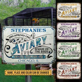 Personalized Birds Aviary Enter Custom Metal Sign - Thegiftio UK
