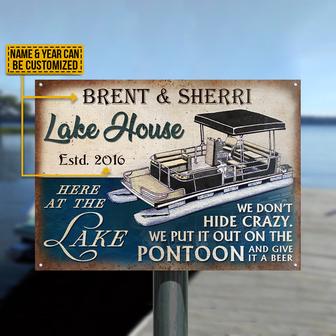 Black Pontoon Lake Don't Hide Custom Metal Sign - Home Gift - Thegiftio UK