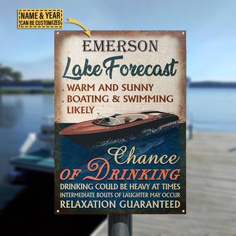 Boating Lake Forecast Personalized Metal Sign - Boater Gift - Thegiftio UK