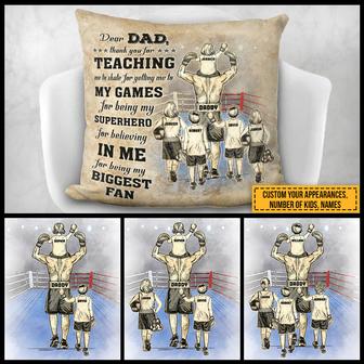 Boxing Dad And Child Thank You Custom Pillow - Gift for Dad - Thegiftio UK