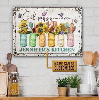 Butterfly Kitchen God Says Custom Metal Sign - Gift for Home - Thegiftio UK
