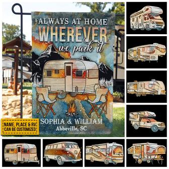 Camping Always At Home Personalized Flag - RV Owners Gift - Thegiftio UK
