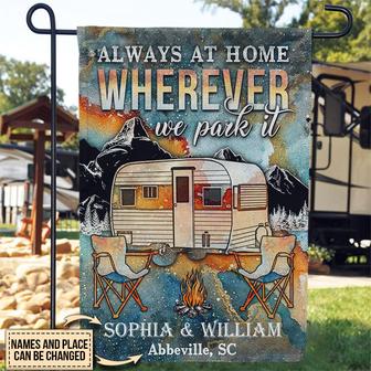 Camping Always At Home Personalized Flag - RV Lovers Gift - Thegiftio UK