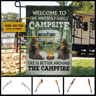 Life Is Better Around Campfire Custom Flag - Camping Gift - Thegiftio UK