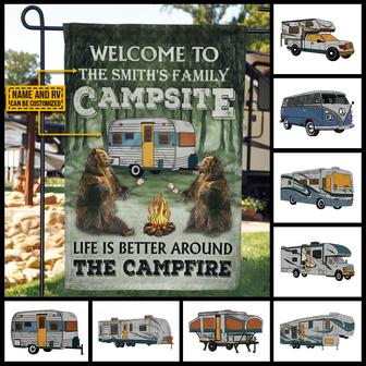 Life Is Better Around The Campfire Personalized Flag - Thegiftio UK