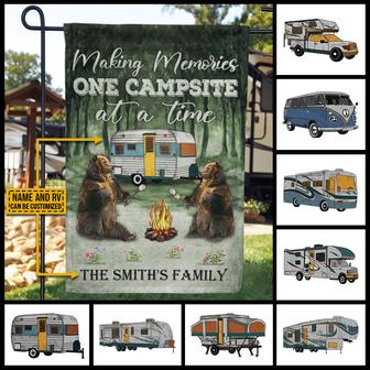 Camping Bear Making Memories Custom Flag - Gift for Campers - Thegiftio UK
