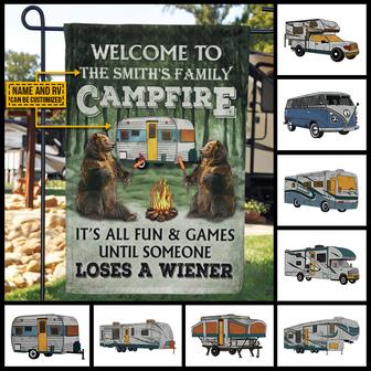 Personalized Camping Bear Loses A Wiener Custom Flag - Gift - Thegiftio UK