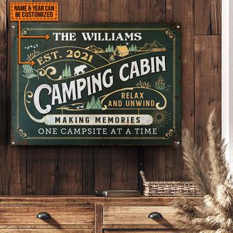 Camping Cabin Memories Custom Metal Sign - Gift for Friends - Thegiftio UK