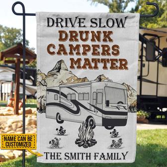 Camping Class A Drunk Camper Personalized Flag - RV Gift - Thegiftio UK