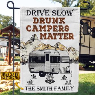 Camping Drunk Camper Matter Custom Flag - Gift for Campers - Thegiftio UK