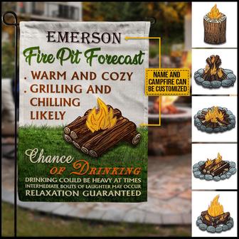 Personalized Camping Fire Pit Forecast Custom Flag - Gift - Thegiftio UK