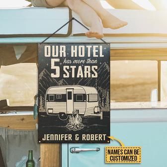 Camping Five Star Personalized Metal Sign - Gift for Friends - Thegiftio UK