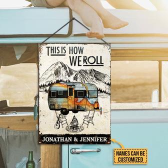 Camping How We Roll Personalized Metal Sign - Camper Gift - Thegiftio UK