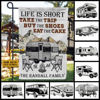 Camping Life Is Short Personalized Flag - Gift for RV Lovers - Thegiftio UK
