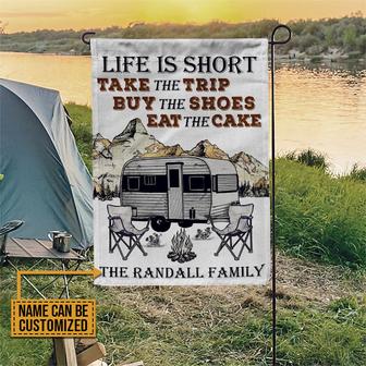 Camping Life Is Short Personalized Flag - Gift for Campers - Thegiftio UK