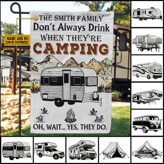 Camping Map Always Drink Custom Flag - Gift for RV Lovers - Thegiftio UK