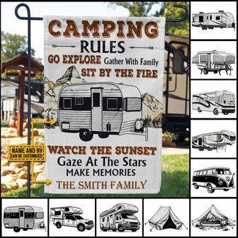 Personalized Camping Map Custom Flag - Gift for Campers - Thegiftio UK