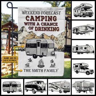 Personalized Camping Map Forecast Custom Flag - Thegiftio UK