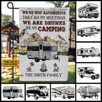 Camping Map Not Alcoholics Custom Flag - Gift for Campers - Thegiftio UK