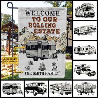 Personalized Camping Map Rolling Estate Custom Flag - Gift - Thegiftio UK