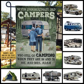 Never Underestimate Personalized Flag - Gift for Couples - Thegiftio UK