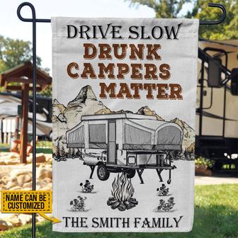 Personalized Camping Popup Drunk Camper Flag - Thegiftio UK