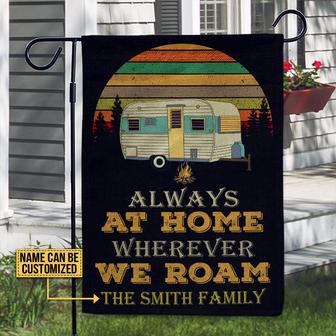 Always At Home Personalized Flag - Gift for Campers - Thegiftio UK
