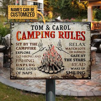 Camping Sit By The Campfire Custom Metal Sign - Camping Gift - Thegiftio UK