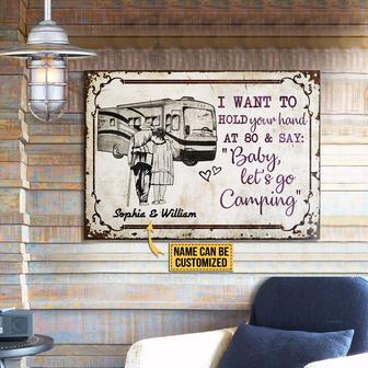 Hold Your Hand Personalized Metal Sign - Gift for Campers - Thegiftio UK