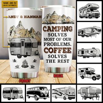 Camping Solves Problems Custom Tumbler - Gift for Campers - Thegiftio UK