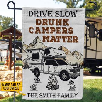 Drunk Matter Personalized Garden Flag - Gift for Campers - Thegiftio UK