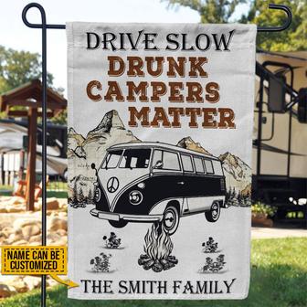 Personalized Camping Van Drunk Camper Flag - Camper Gift - Thegiftio UK