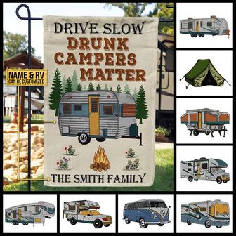 Drive Slow Personalized Garden Flag - Gift for Campers - Thegiftio UK