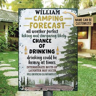 Personalized Camping Weekend Forecast Metal Sign - Thegiftio UK