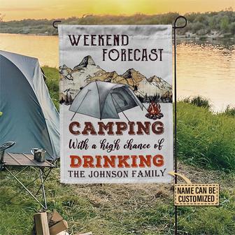 Personalized Camping Weekend Forecast Flag - Camper Gift - Thegiftio UK
