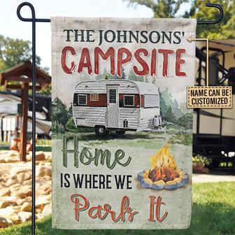 Camping Where We Park Personalized Flag - Gift for Campers - Thegiftio UK