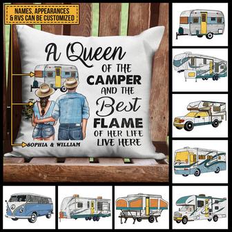Camping Young Couple Personalized Pillow - Gift for Couples - Thegiftio UK
