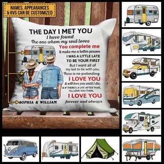 Camping Young Couple Personalized Pillow - Gift for Couples - Thegiftio UK